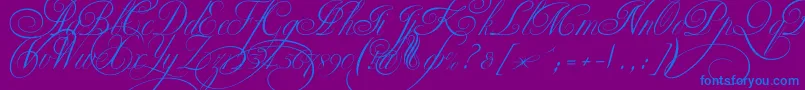 Ekaterinavelikayatwo-Schriftart – Blaue Schriften auf violettem Hintergrund