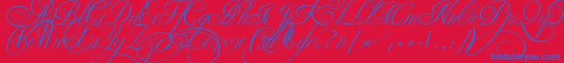 Ekaterinavelikayatwo Font – Blue Fonts on Red Background