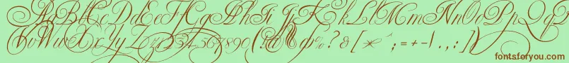 Ekaterinavelikayatwo Font – Brown Fonts on Green Background