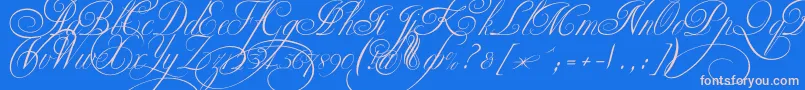 Ekaterinavelikayatwo Font – Pink Fonts on Blue Background