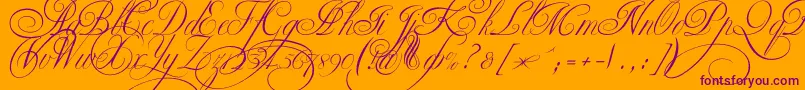 Ekaterinavelikayatwo-Schriftart – Violette Schriften auf orangefarbenem Hintergrund