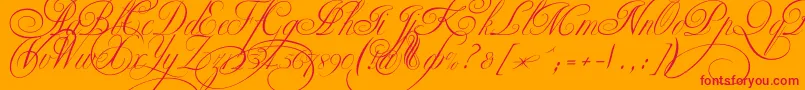 Ekaterinavelikayatwo Font – Red Fonts on Orange Background