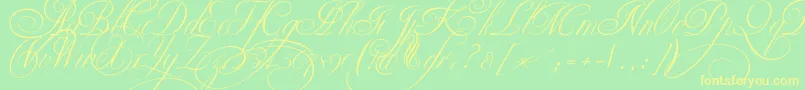 Ekaterinavelikayatwo Font – Yellow Fonts on Green Background