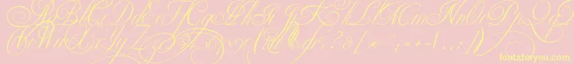 Ekaterinavelikayatwo Font – Yellow Fonts on Pink Background