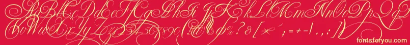 Ekaterinavelikayatwo Font – Yellow Fonts on Red Background