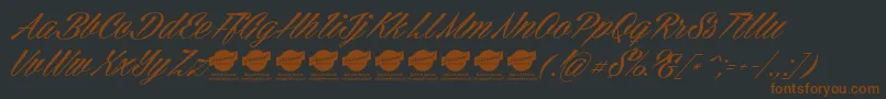 CellosScriptPersonalUseOnly Font – Brown Fonts on Black Background