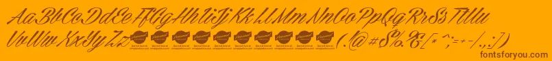 CellosScriptPersonalUseOnly Font – Brown Fonts on Orange Background