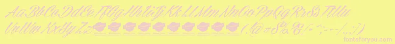 CellosScriptPersonalUseOnly Font – Pink Fonts on Yellow Background