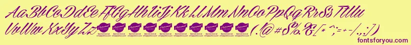 CellosScriptPersonalUseOnly Font – Purple Fonts on Yellow Background