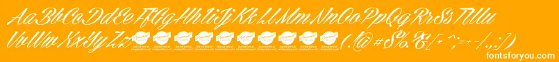 CellosScriptPersonalUseOnly Font – White Fonts on Orange Background