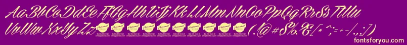 CellosScriptPersonalUseOnly Font – Yellow Fonts on Purple Background