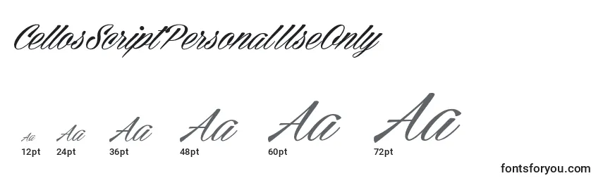 Размеры шрифта CellosScriptPersonalUseOnly
