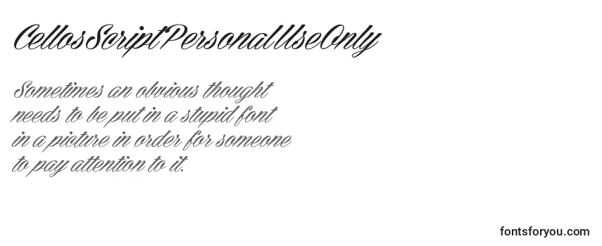CellosScriptPersonalUseOnly フォントのレビュー