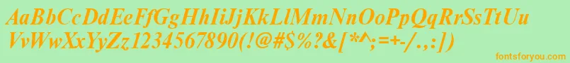 WesttimessskBolditalic Font – Orange Fonts on Green Background