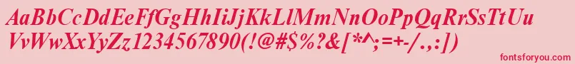 WesttimessskBolditalic-Schriftart – Rote Schriften auf rosa Hintergrund