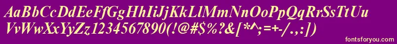 WesttimessskBolditalic Font – Yellow Fonts on Purple Background