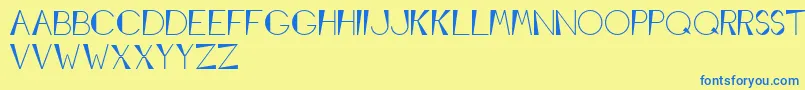 Conewedgemodular Font – Blue Fonts on Yellow Background