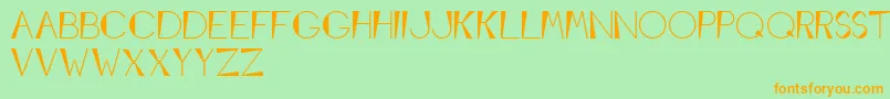 Conewedgemodular-Schriftart – Orangefarbene Schriften auf grünem Hintergrund