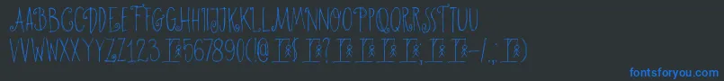 DkHangmansDelight Font – Blue Fonts on Black Background