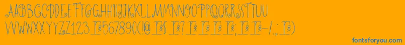 DkHangmansDelight Font – Blue Fonts on Orange Background