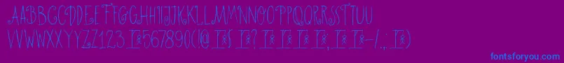 DkHangmansDelight Font – Blue Fonts on Purple Background