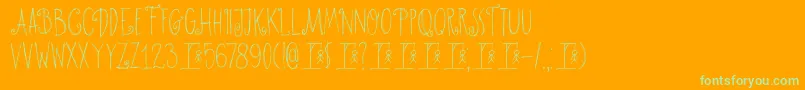 DkHangmansDelight Font – Green Fonts on Orange Background