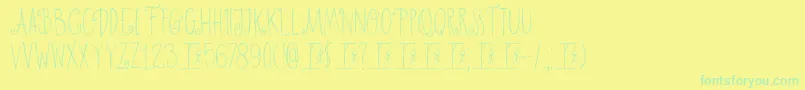 Saiba mais sobre a fonte DkHangmansDelight Fonte DkHangmansDelight – fontes verdes em um fundo amarelo