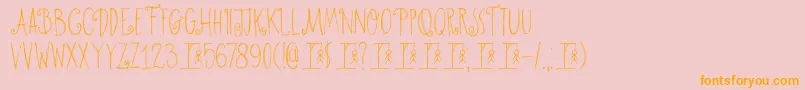 DkHangmansDelight Font – Orange Fonts on Pink Background