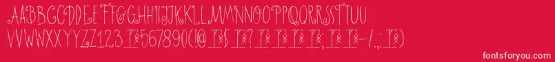 DkHangmansDelight Font – Pink Fonts on Red Background