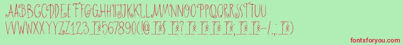 DkHangmansDelight Font – Red Fonts on Green Background