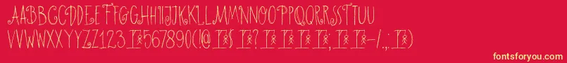 DkHangmansDelight Font – Yellow Fonts on Red Background
