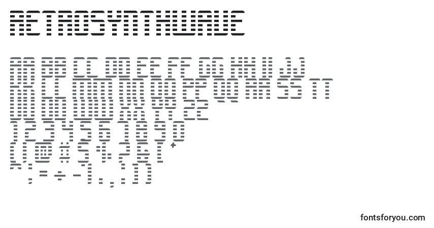 Шрифт Retrosynthwave – алфавит, цифры, специальные символы