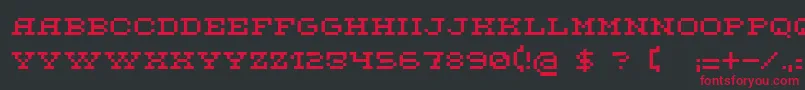 フォントDsFlashserif – 黒い背景に赤い文字