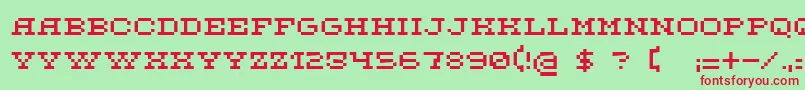 Fonte DsFlashserif – fontes vermelhas em um fundo verde