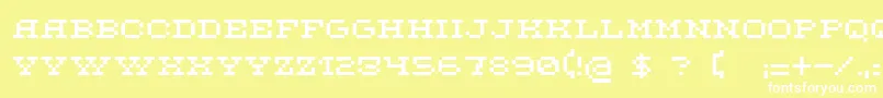 DsFlashserif-Schriftart – Weiße Schriften auf gelbem Hintergrund