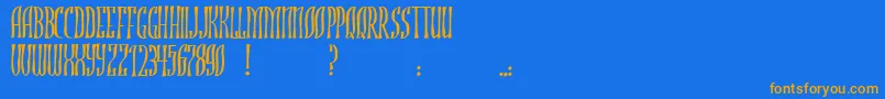 JmhRojo-fontti – oranssit fontit sinisellä taustalla