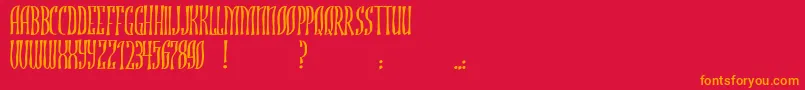 JmhRojo-Schriftart – Orangefarbene Schriften auf rotem Hintergrund