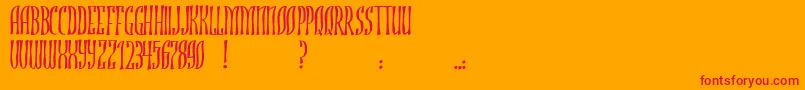 JmhRojo-Schriftart – Rote Schriften auf orangefarbenem Hintergrund