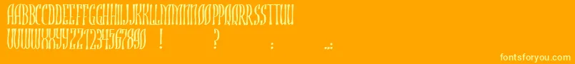 JmhRojo Font – Yellow Fonts on Orange Background