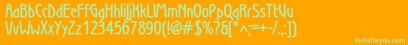 WienlightDemibold Font – Green Fonts on Orange Background