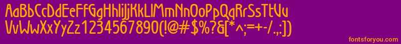 WienlightDemibold Font – Orange Fonts on Purple Background