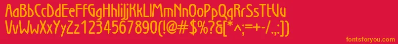 WienlightDemibold Font – Orange Fonts on Red Background