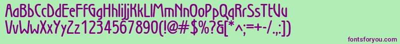 WienlightDemibold Font – Purple Fonts on Green Background