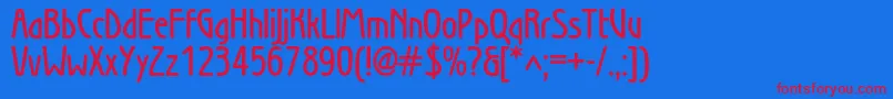 WienlightDemibold Font – Red Fonts on Blue Background