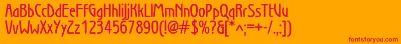 WienlightDemibold Font – Red Fonts on Orange Background