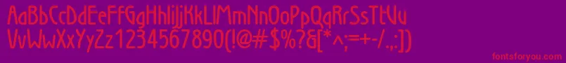 WienlightDemibold Font – Red Fonts on Purple Background