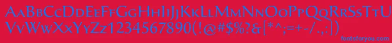 SavaproRegular Font – Blue Fonts on Red Background