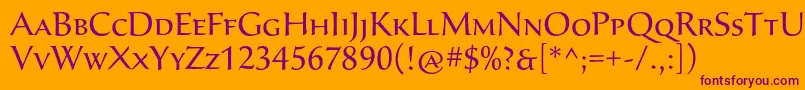 SavaproRegular Font – Purple Fonts on Orange Background