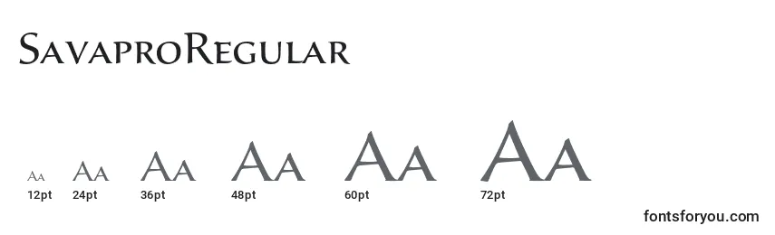 Размеры шрифта SavaproRegular