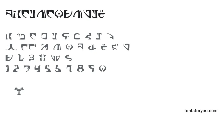 Fuente SpaceEncounter - alfabeto, números, caracteres especiales